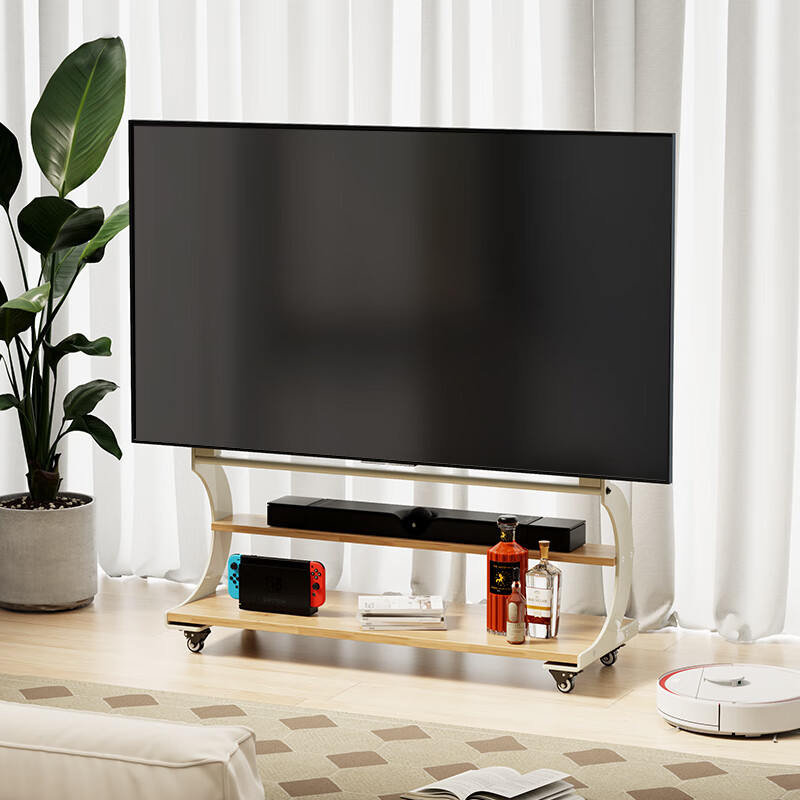 CABTE Artistic Solid Wood TV Cart
