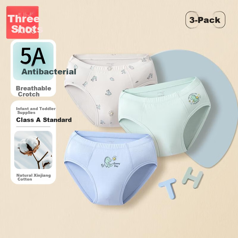 THREEGUN Kids' Pure Cotton Triangle Brief