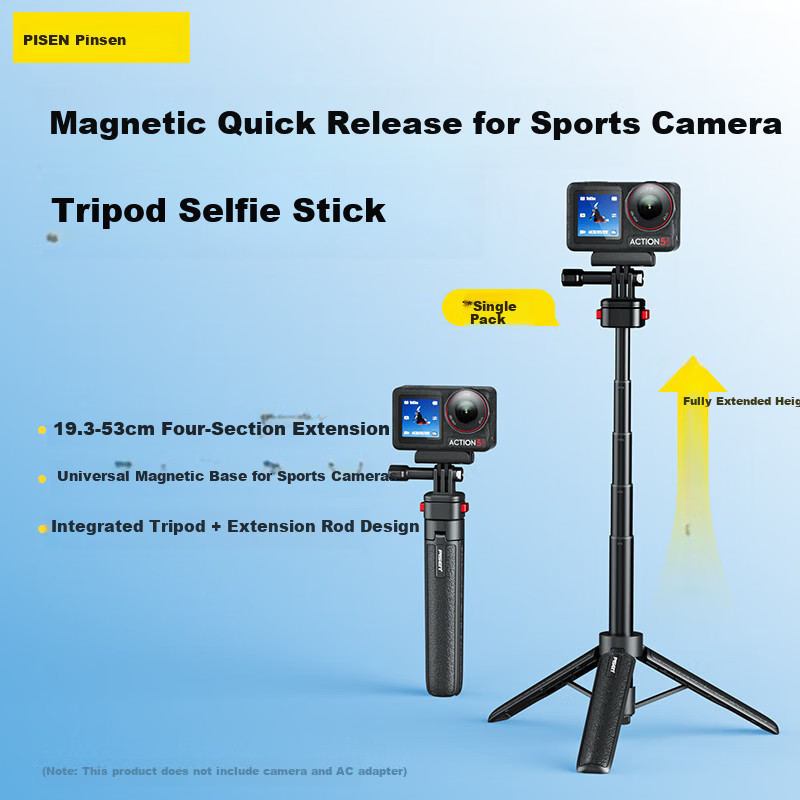 Pisen Magnetic Tripod Extension for Action Cameras