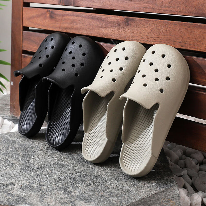 GUOLUOFEI Mule Perforated Summer Slippers, Non-Slip Waterproof for Men