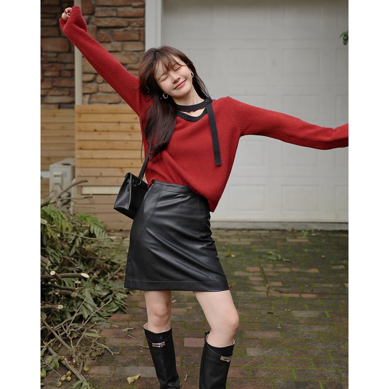 Mt Elegant Openwork Collar Knit Sweater