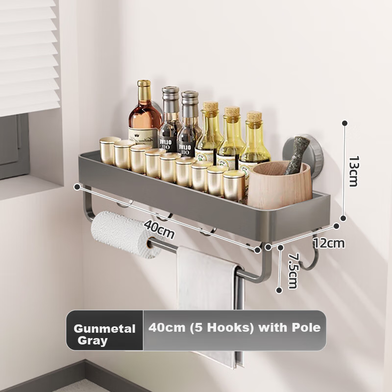MAXCOOK Suction Cup Spice Rack, 40cm