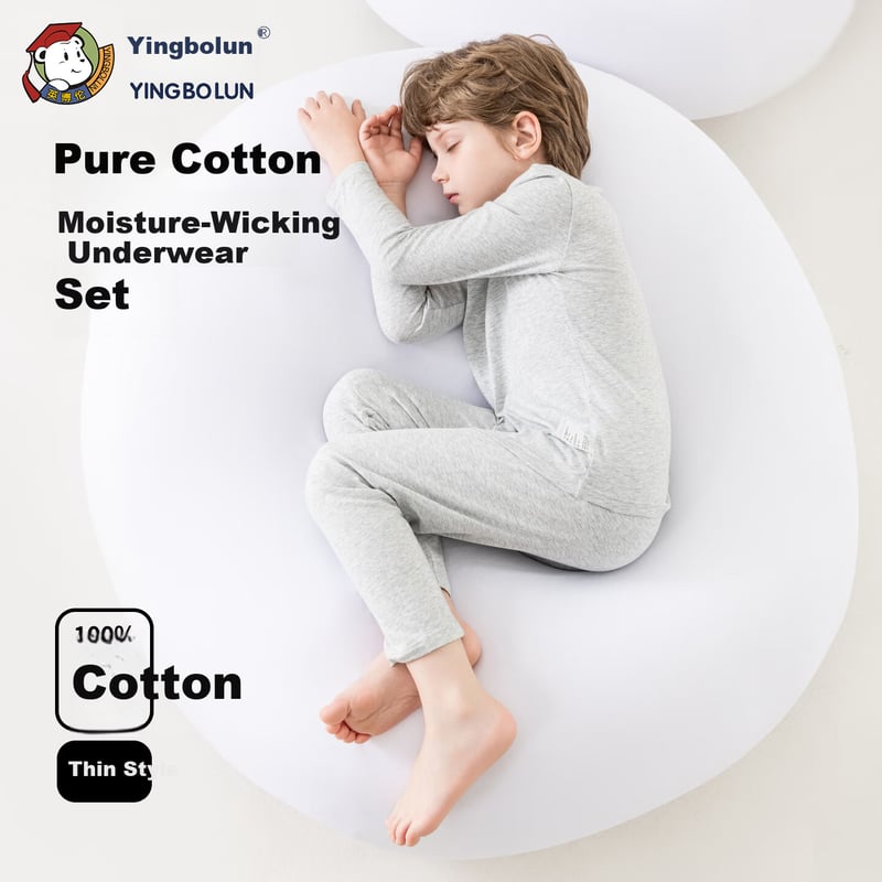 Yingbolun Kids Thermal Underwear Set - Cotton Sweater Pajamas