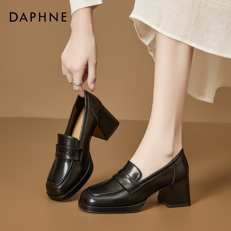 DAPHNE Retro High Heel Loafers