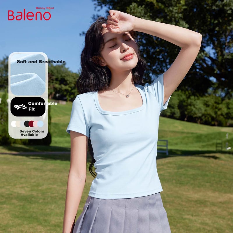 Baleno Square Neck Slim-Fit T-Shirt for Women