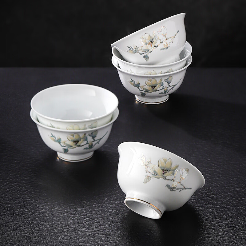 Jdz Ceramic White Porcelain Dinnerware Set for 6-Person Home Use