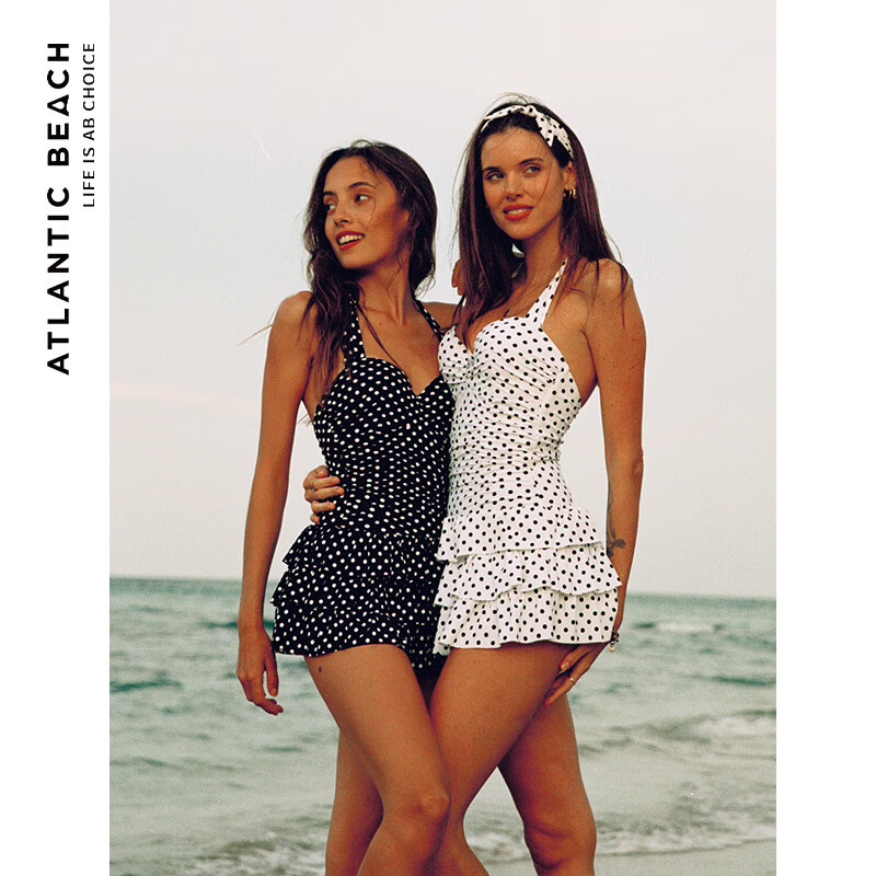 Atlanticbeach Retro Polka Dot Skirted Swimsuit