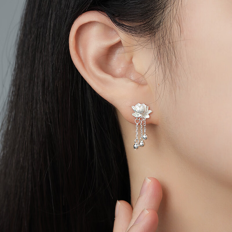 MANHE Sterling Silver Lotus Earrings - 2026 Style for Women