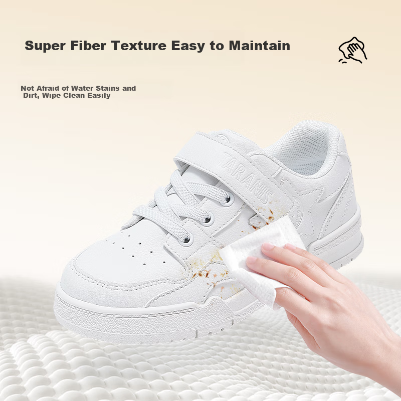 TARANIS Kids Canvas Running Shoes - Soft White Sneakers