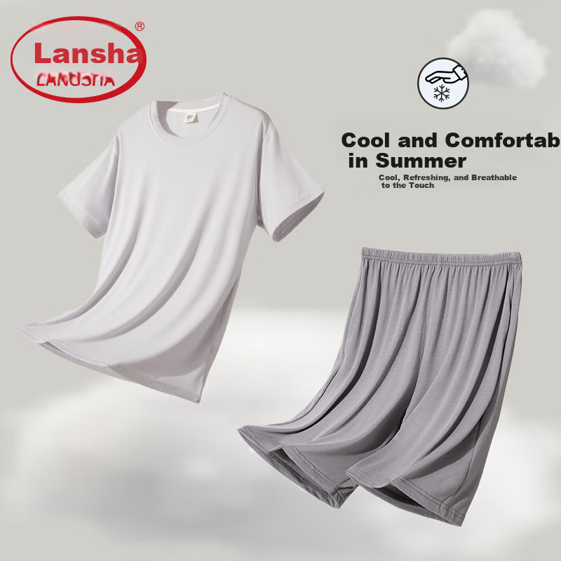 LangSha Men's Summer Pajamas - Cool Lightweight Set