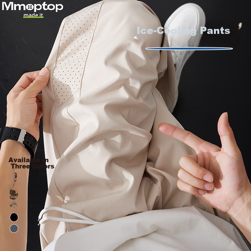 MMOPTOP Ice Silk Mesh Casual Pants for Men