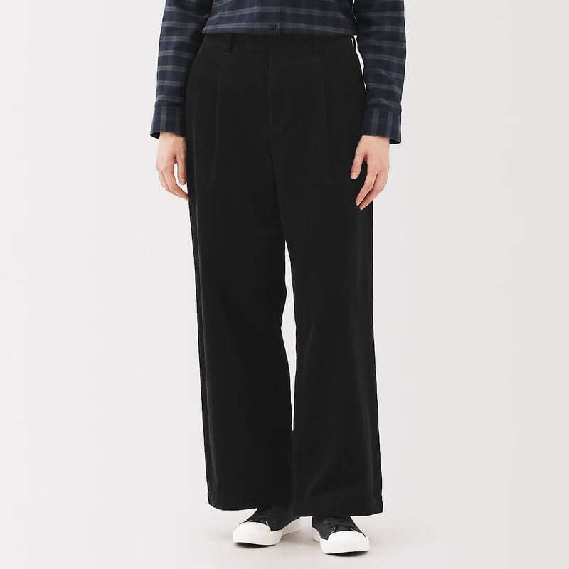 MUJI Women's Cotton Corduroy Wide-Leg Pants