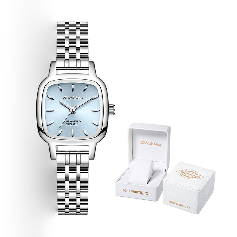 Dickies Women's Simple Luxury Small Square Blue Watch