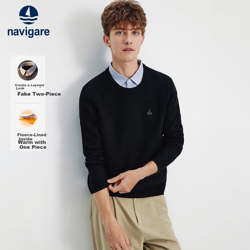 Navy Sail Italy Small Sailboat 25 Faux Fleece Sweater
