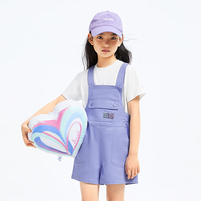 Annil Girls' Suspender Shorts, 2025 Summer Trendy Elastic