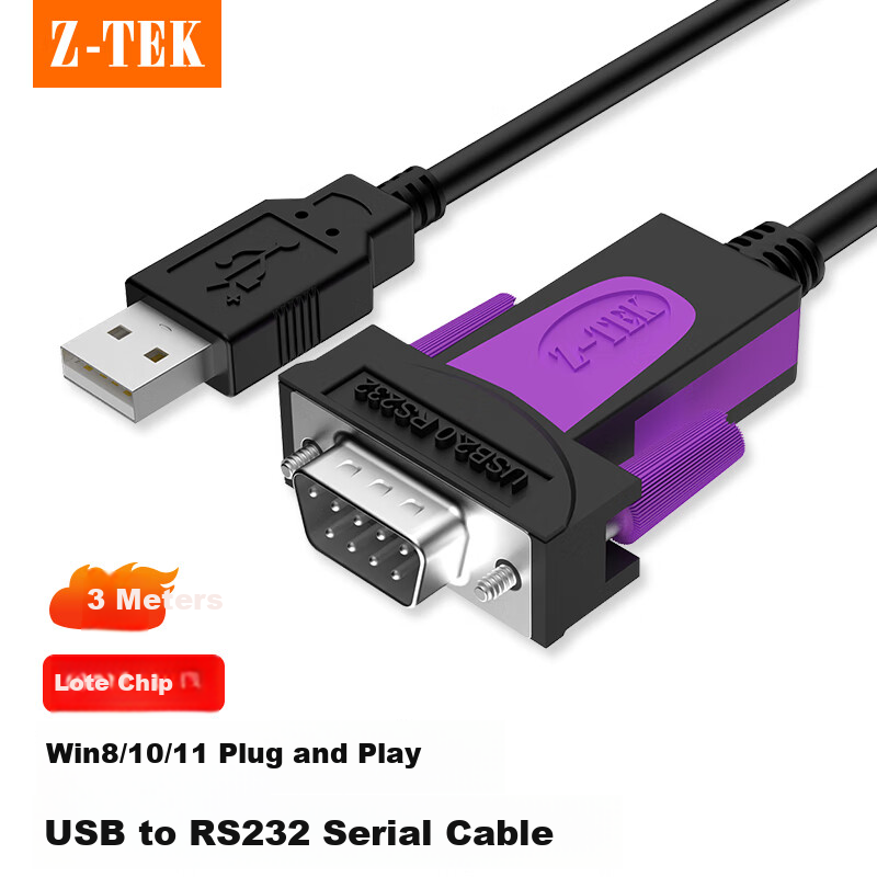 Z-TEK USB to RS232 Converter Cable [Lite Chip]