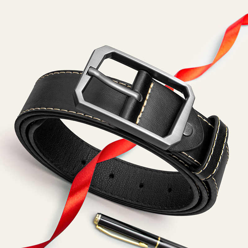 COW Men's Leather Belt with Pin Buckle