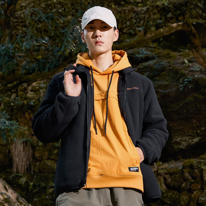 Pioneer Camp Men's Double-Sided Plush Fleece Jacket