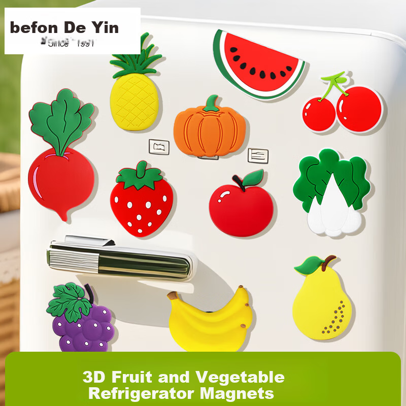 Befon Fridge Magnets - Fun Fruit & Veg Cartoon Stickers