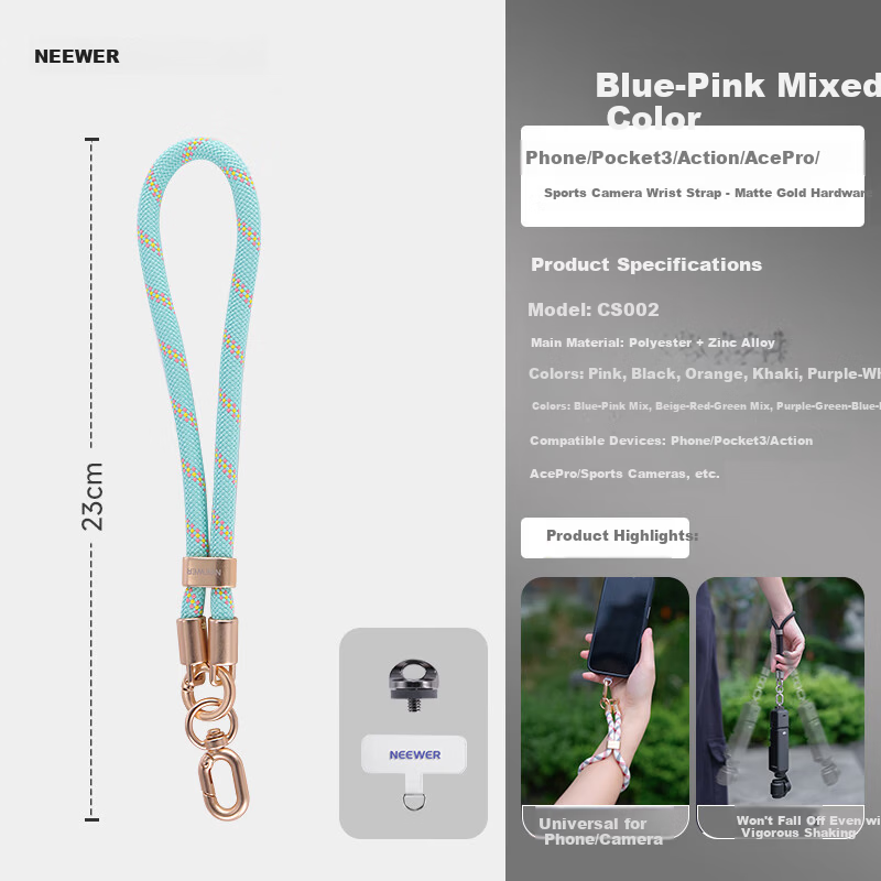NEEWER Wrist Strap Lanyard for DJI Pocket 3 & Action 4/5