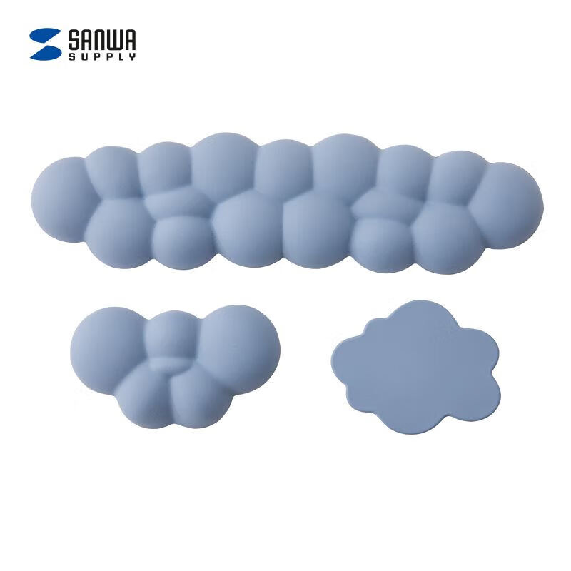 SANWA Cloud Keyboard Wrist Rest 3-Piece Set