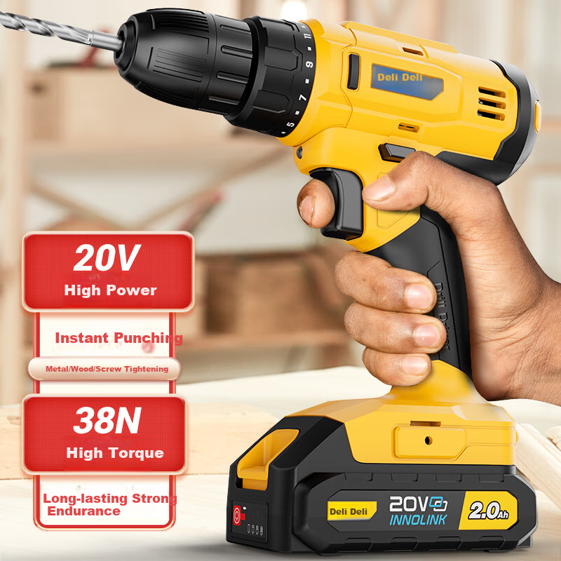 Deli 20V 38N High Torque Cordless Drill