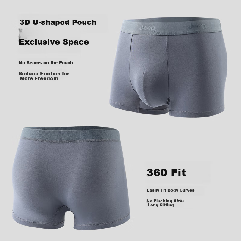 Jeep Men's Pure Cotton Boxer Briefs