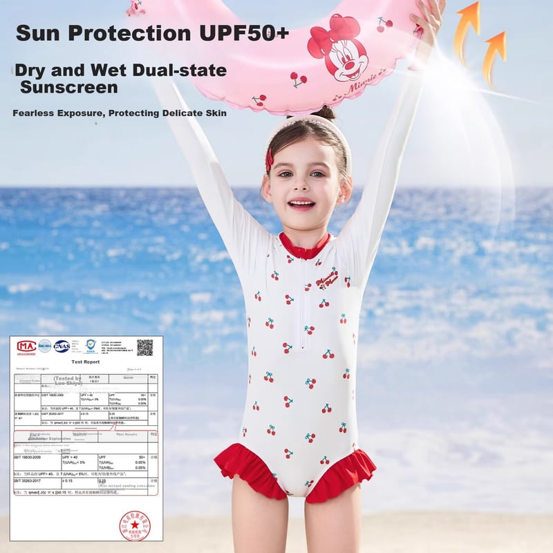 Dishini Kids One-Piece Swimsuit with Sun Protection