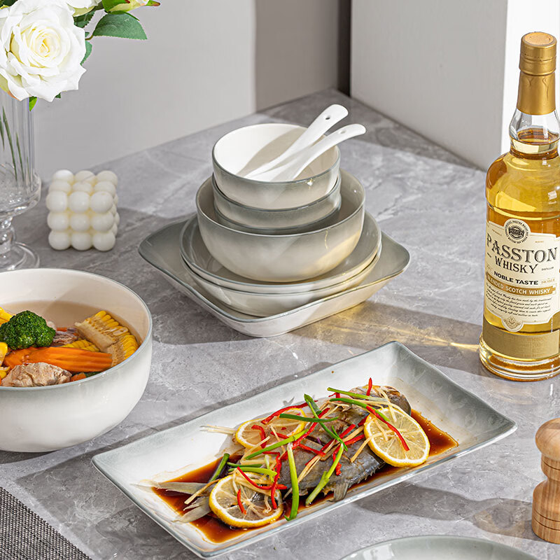 Yanyu Yaoyao 44-Piece Ceramic Bowl and Plate Set