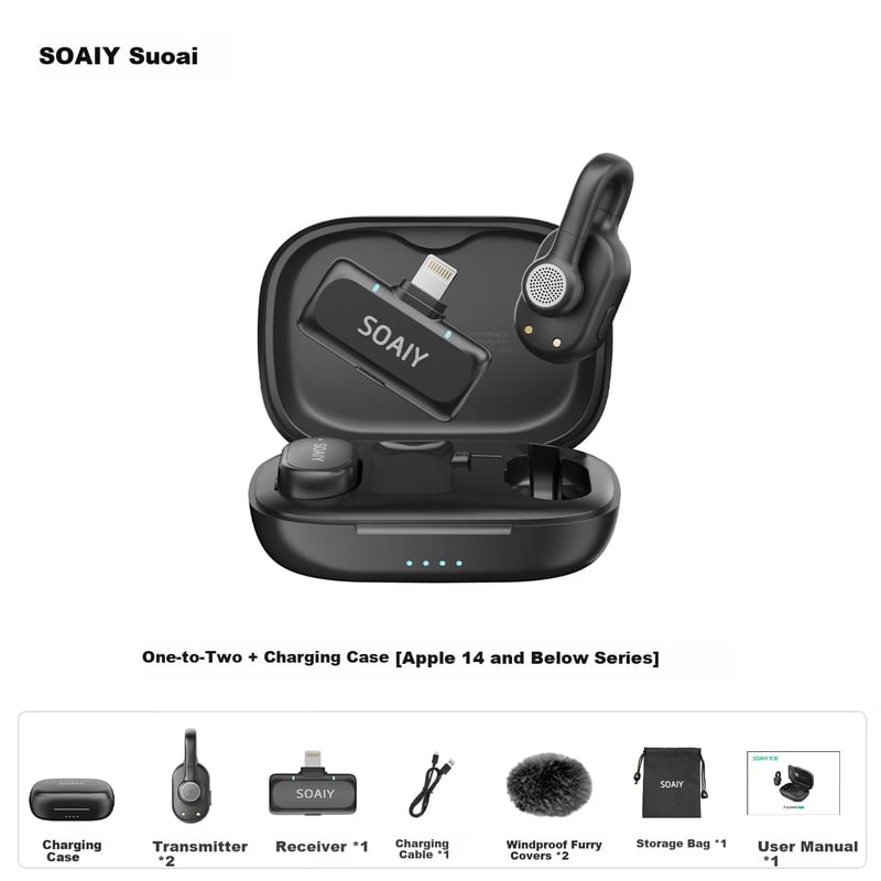 Soaiy Y10 Wireless Lavalier Mic for Live Streaming
