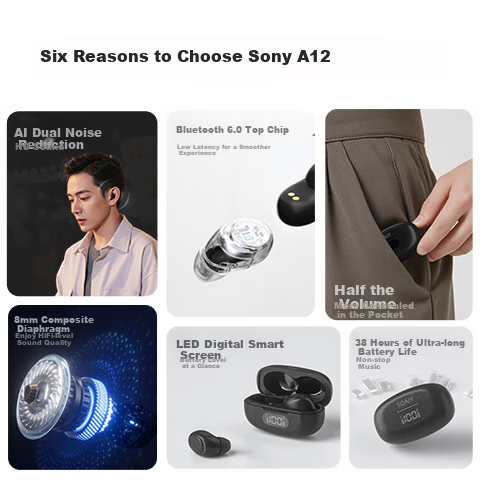 Soaiy A12 True Wireless Earphones with Noise Cancellation
