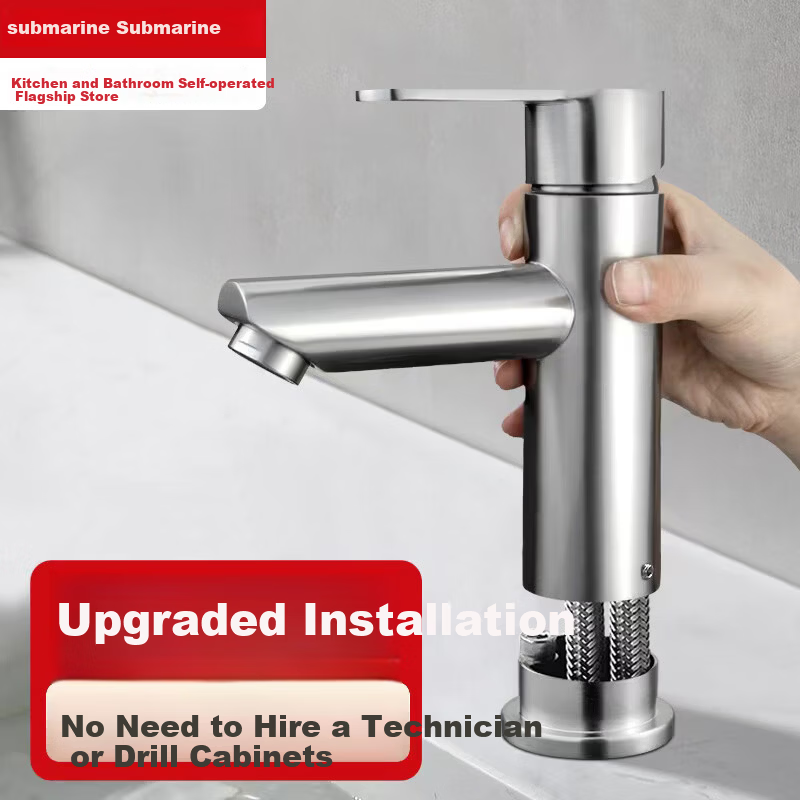 Submarine Basin Faucet - Hot & Cold Water Deck Mount