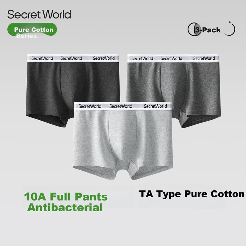 SecretWorld Men's 100% Cotton Underwear A-Class 10A Full Coverage