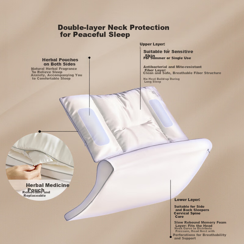 LOVO Luolai Antibacterial Lavender Neck Pillow