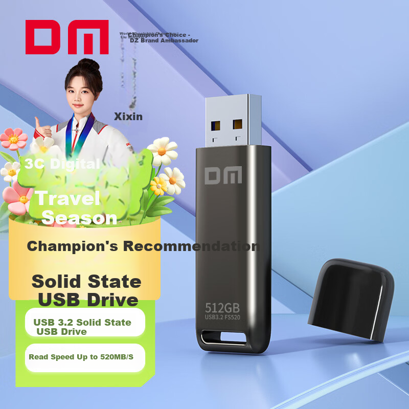 Damai 512GB USB 3.2 SSD - Up to 520MB/s Read Speed