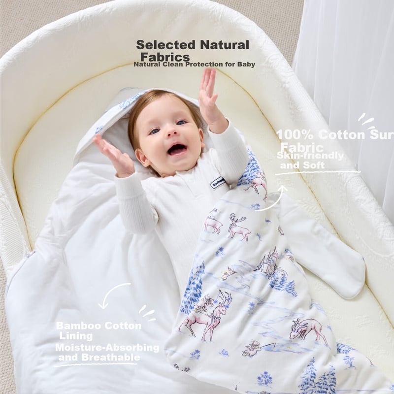 DOMIAMIA Baby Swaddle Blanket - Snow Deer Design