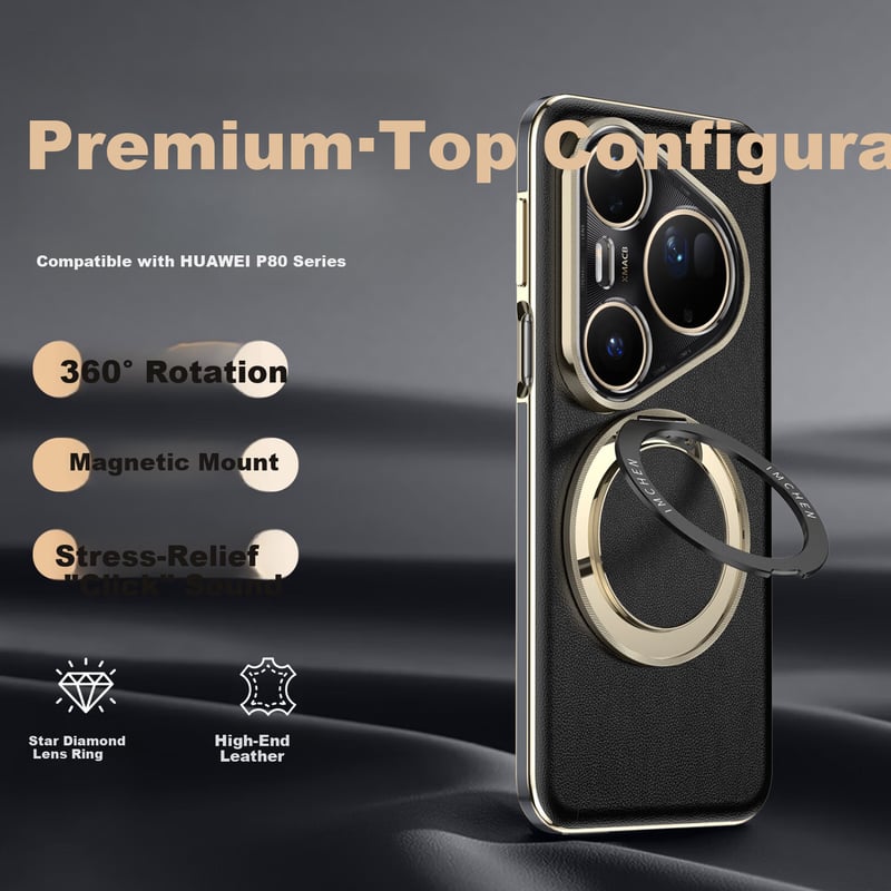 IM-CHEN Rotating Leather Cover for Huawei Pura 80 Ultra