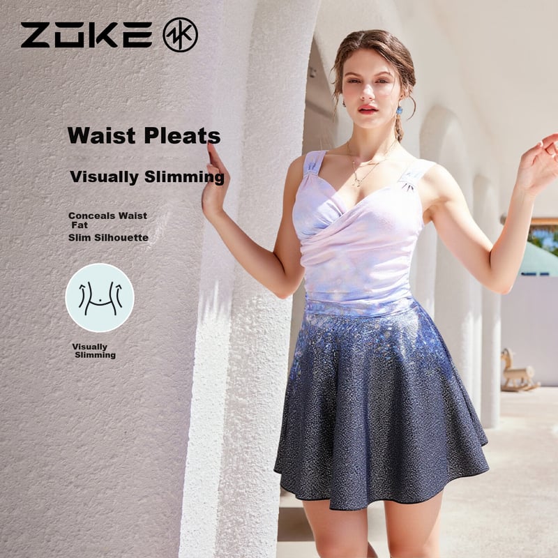 ZOKE Women's Skirted One-Piece Swimsuit