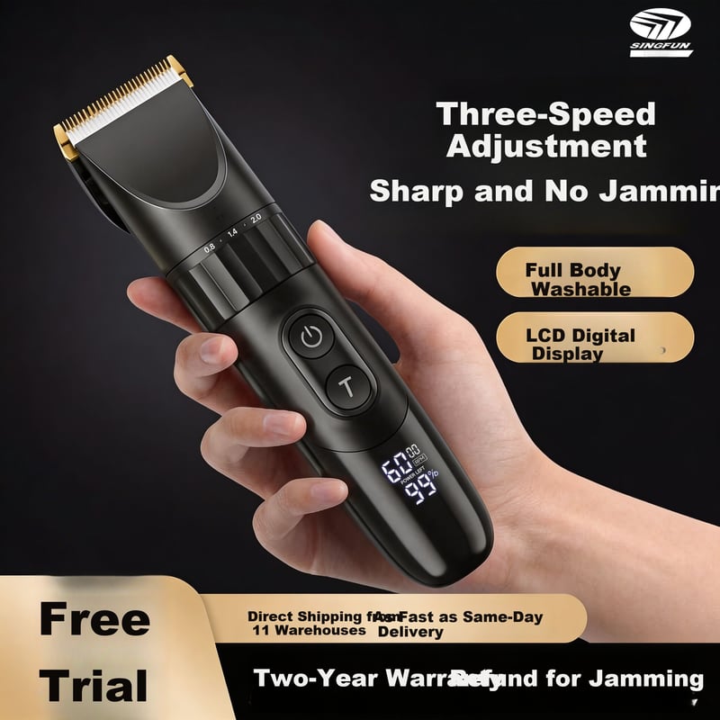 SINGFUN Electric Hair Clipper - Professional 3-Speed Trimmer