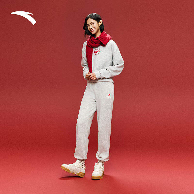 ANTA Good Things Happen Fleece Sweatpants Women
