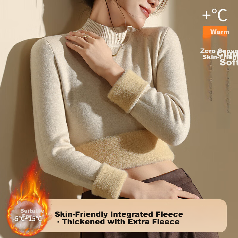 Miiow Women's Thick Fleece-Lined Knit Sweater