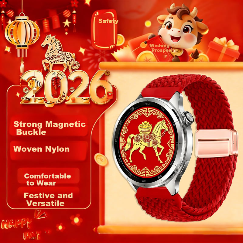 CHENSONG Red Woven Strap for Xiaomi Watch S4