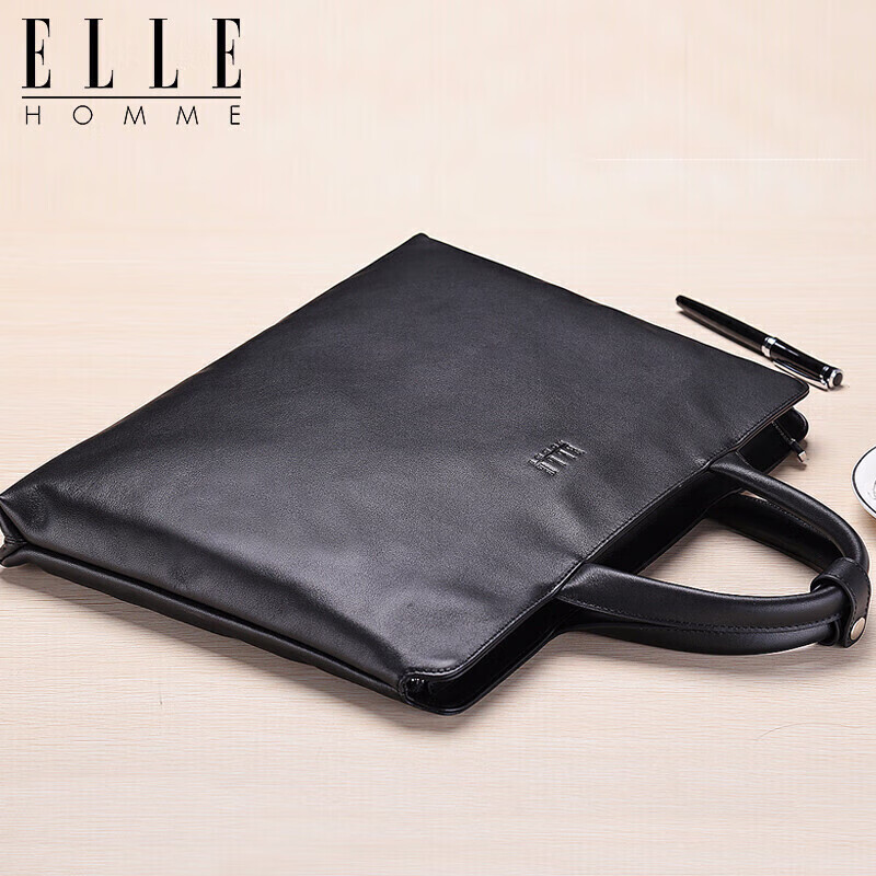 ELLE HOMME Men's Genuine Leather Briefcase