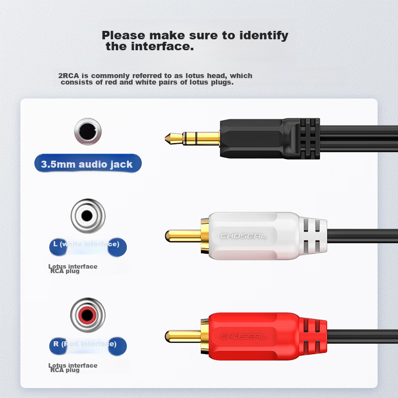 CHOOSEAL 3.5mm to Dual RCA Audio Cable