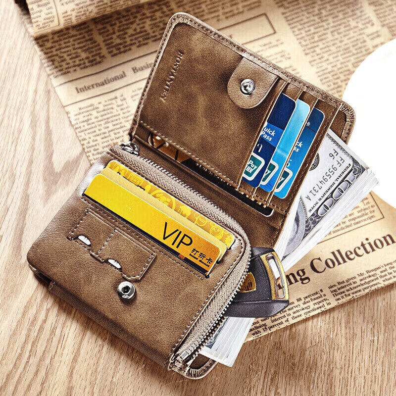 BOSTANTEN Retro Khaki Men's Wallet