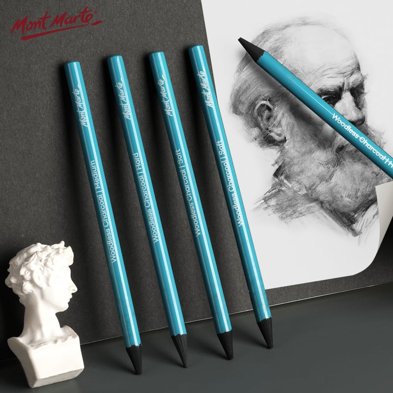 Mont Marte Charcoal Pencils 3-Pack for Sketching
