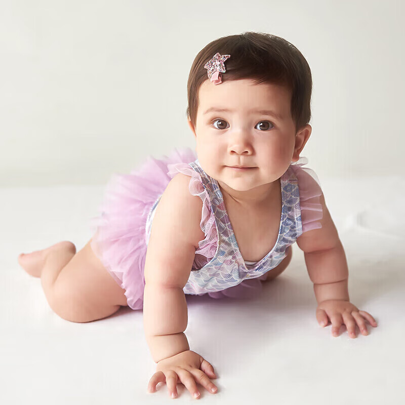 Yizi Kids Swimsuit - Fish Scale Print Dress