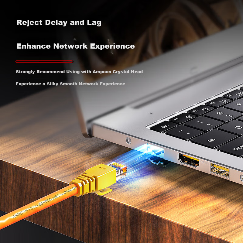 AMPCOM CAT6 Gigabit Ethernet Cable - 100m Orange
