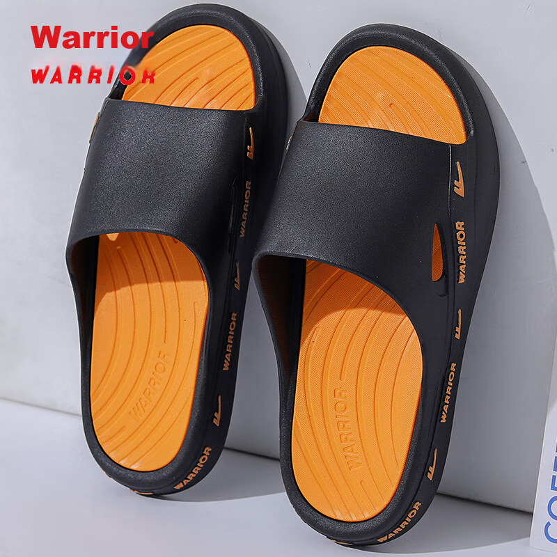 Warrior Huili Soft Cushion Thick-Soled Sandals HL3992 Black and Yellow