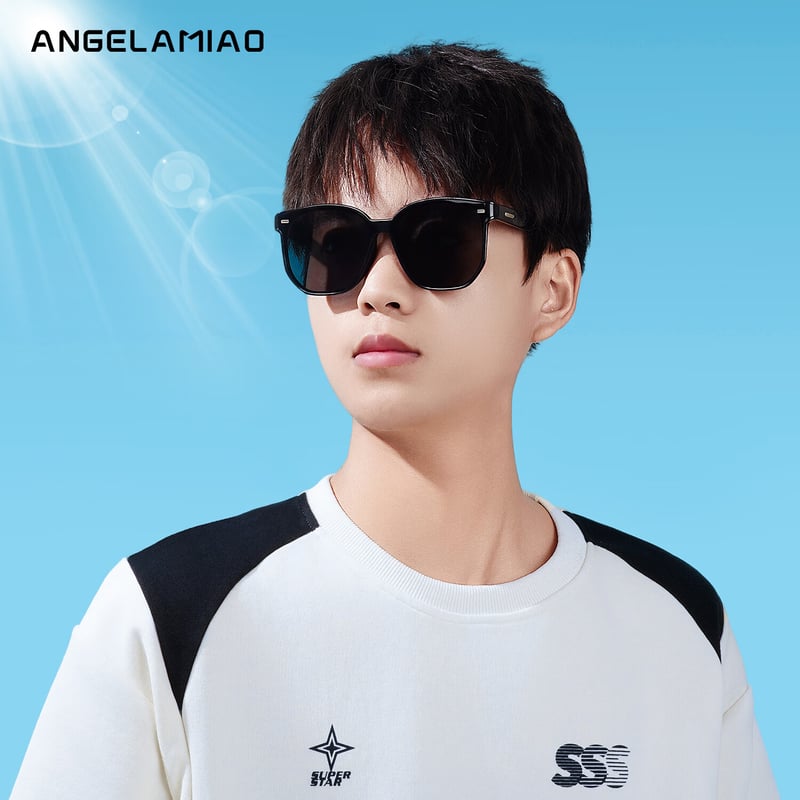 Angelamiao Unisex Square Large Frame Sunglasses for Driving and UV Protection